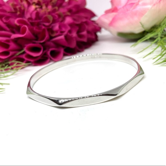 VINTAGE⚜️MONET Geometric Silver Bangle Bracelet